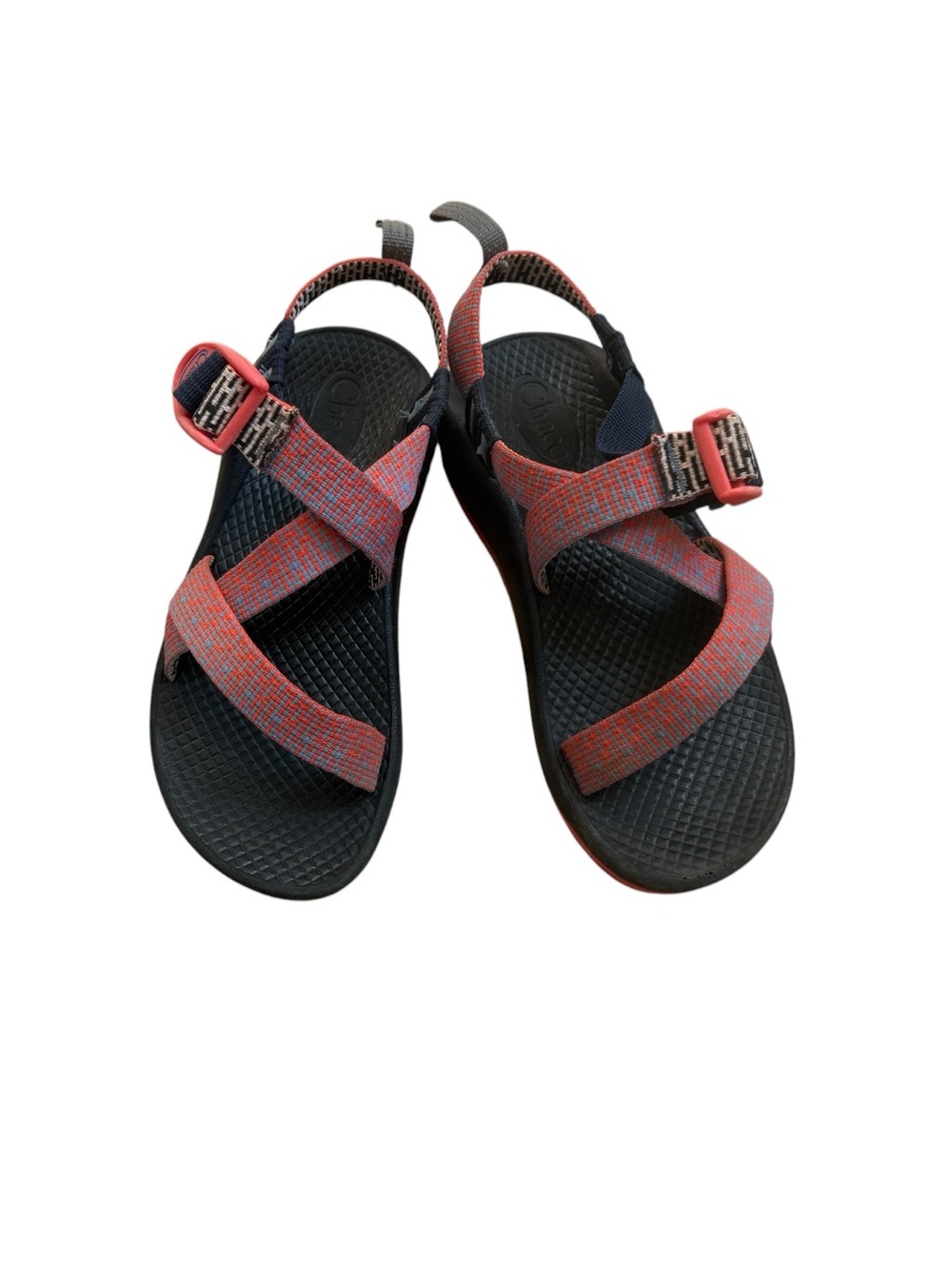 Kids Chacos Sporty Coral-Red and Blue Z1 Strapped Sandals